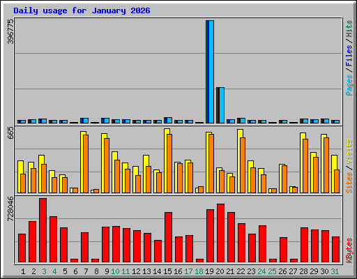 Daily usage for January 2026